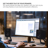 Kanto SE2 Elevated Desktop Speaker Stands for Small Speakers - Pair (Black)
