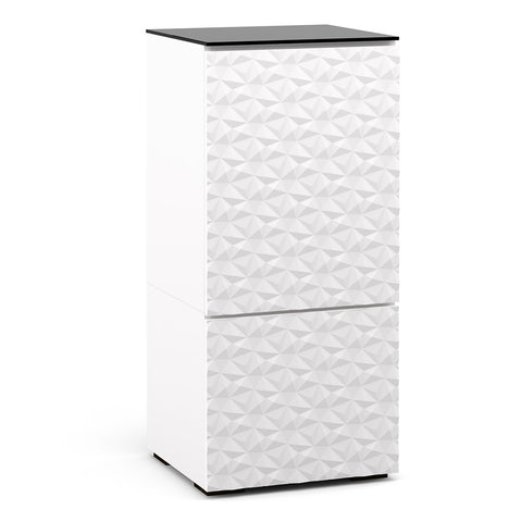 Salamander Designs Chameleon Collection Milan 517 Single AV Cabinet (Geometric White with Black Glass Top)