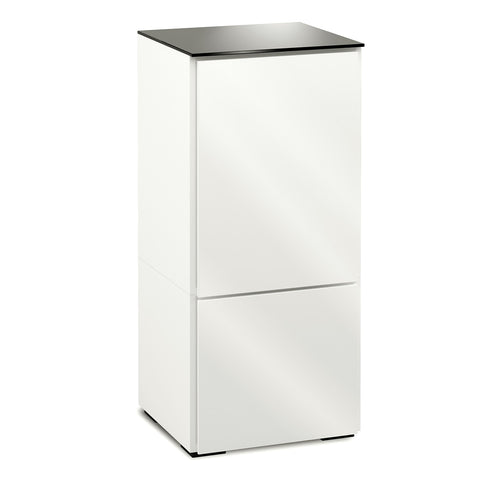 Salamander Designs Chameleon Collection Miami 517 Single AV Cabinet (High Gloss White with Black Glass Top)