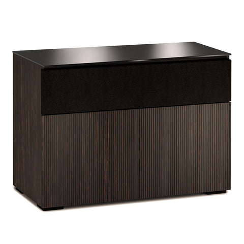 Salamander Chameleon Manhattan 329 Twin AV Cabinet (Maro Ebony Doors, Black Glass Top)