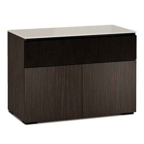 Salamander Chameleon Manhattan 329 Twin AV Cabinet (Maro Ebony Doors, Matte Taupe Glass Top)