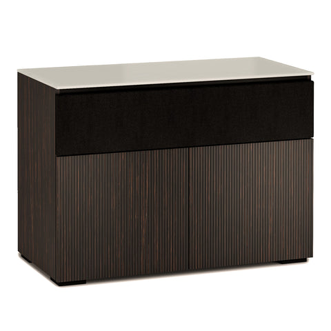 Salamander Designs Chameleon Collection Manhattan 329 Speaker Integrated Twin AV Cabinet (Maro Ebony Doors and Sides, Matte Taupe Glass Top)