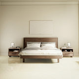 BDI KAVA Bedroom 9617 Queen Bed Frame with Built-In LEDs (Walnut)