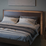 BDI KAVA Bedroom 9617 Queen Bed Frame with Built-In LEDs (Walnut)