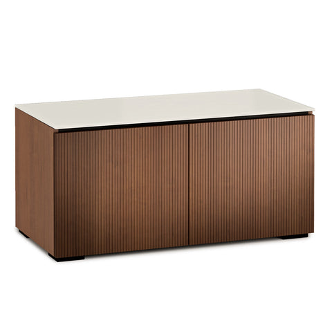 Salamander Chameleon Manhattan 221 Twin AV Cabinet (Medium Walnut Doors, Matte Taupe Glass Top)