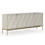BDI Mesa 7639 4-Door Credenza (Stone with Brass Base)