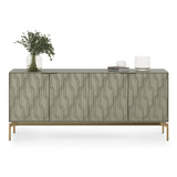 BDI Mesa 7639 4-Door Credenza (Moss with Brass Base)