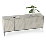 BDI Mesa 7639 4-Door Credenza (Stone with Carbon Base)
