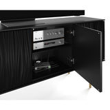 BDI Tanami 7109 4-Door Storage Credenza (Satin Black with Brass Base)