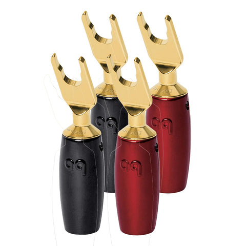 AudioQuest 507 Series Gold Direct-Silver Spade Speaker Cable Connectors - 4 Pack