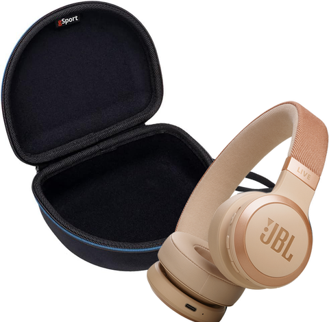 JBL Live 670NC Wireless On Ear Headphones Bundle with gSport EVA Case (Sandstone)