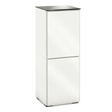 Salamander Designs Chameleon Collection Miami 617 RM Single Pro Audio Rack (High Gloss White with Black Glass Top)