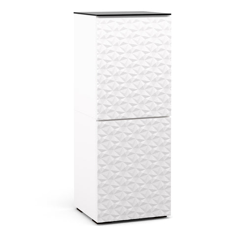 Salamander Designs Chameleon Collection Milan 617 Single AV Cabinet (Geometric White with Black Glass Top)