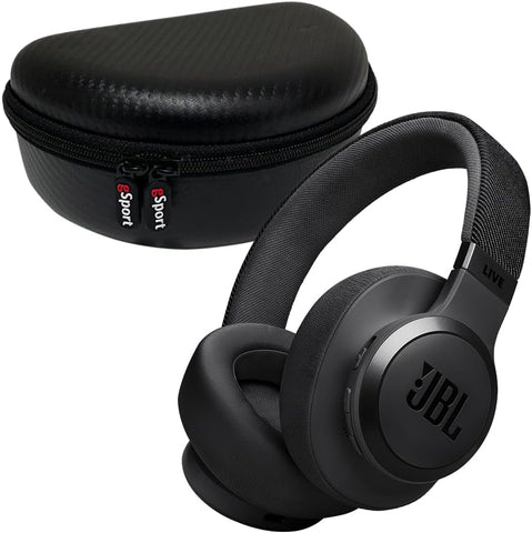 JBL Live 770NC Wireless Over Ear Noise Cancelling Headphone Bundle with gSport Carbon Fiber Case