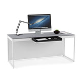 BDI Centro 6401 Desk with Keyboard Drawer (Satin White)