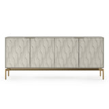 BDI Mesa 7639 4-Door Credenza (Stone with Brass Base)