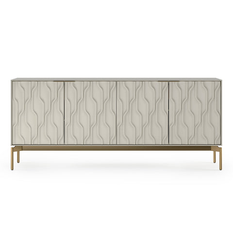 BDI Mesa 7639 4-Door Credenza (Stone with Brass Base)