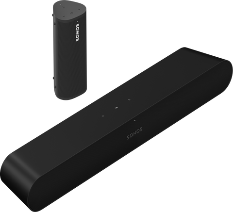 Sonos Two Room Set with Ray Soundbar and Roam Portable Bluetooth Speaker