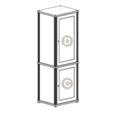 Salamander Designs Synergy 703 AV Cabinet (Dark Walnut with Black Glass Doors & Black Posts)