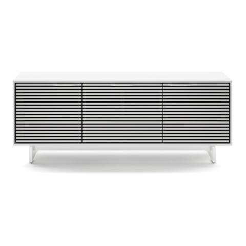 BDI Align 7477 3-Door Cabinet with Media Base (Satin White)