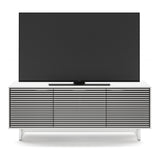 BDI Align 7477 3-Door Cabinet with Media Base (Satin White)
