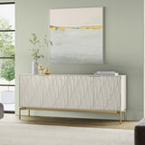 BDI Mesa 7639 4-Door Credenza (Stone with Brass Base)