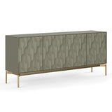 BDI Mesa 7639 4-Door Credenza (Moss with Brass Base)