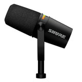 Shure MV7+ Hybrid Output USB-C & XLR Podcast Microphone & Desktop Stand (Black)