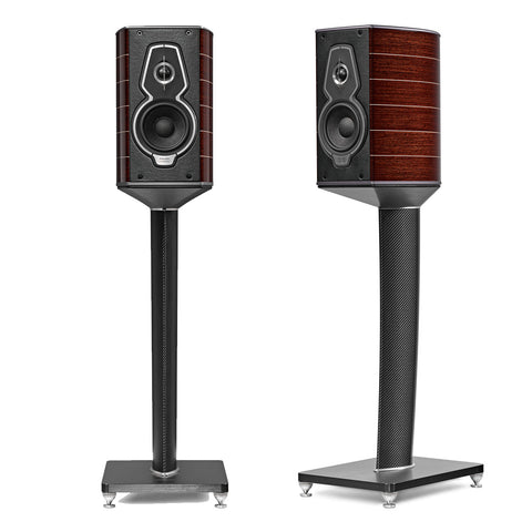 Sonus faber Guarneri G5 Bookshelf Speakers with Guarneri Carbon Fiber Stands - Pair (Graphite)