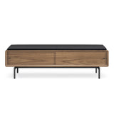 BDI LINQ Bench 9102 with Leather Cushion (Natural Walnut with Pepper Leather)
