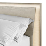 BDI KAVA Bedroom 9617 King Bed Frame with Built-In LEDs (Washed Oak)