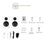 Kanto YU2 Powered Desktop Speakers - Pair (Matte White)