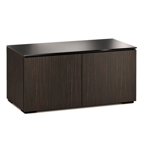 Salamander Chameleon Manhattan 221 Twin AV Cabinet (Maro Ebony Doors, and Sides, Black Glass Top)