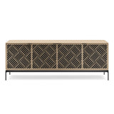 BDI Elements 8709 Weave Media Cabinet with Console Base (Washed Oak)