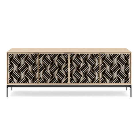 BDI Elements 8709 Weave Media Cabinet with Console Base (Washed Oak)