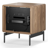 BDI LINQ 9181 22&rdquo; Nightstand with Top Slide and Integrated Power Station (Natural Walnut)