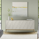 BDI Mesa 7639 4-Door Credenza (Stone with Brass Base)