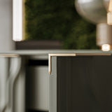 BDI Mesa 7639 4-Door Credenza (Moss with Brass Base)