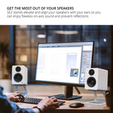 Kanto SE2 Elevated Desktop Speaker Stands for Small Speakers - Pair (White)