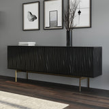 BDI Tanami 7109 4-Door Storage Credenza (Satin Black with Brass Base)