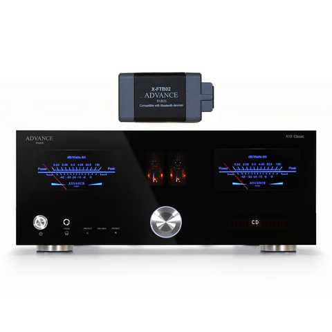 Advance Paris A10 Classic Integrated Amplifier Bundle with X-FTB02 aptX HD Bluetooth Receiver