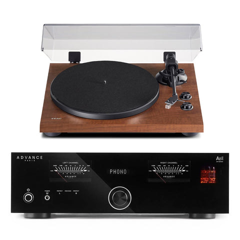 Advance Paris A8 APEX Integrated Amplifier with TEAC TN-280BT-A3 Belt-Drive Wireless Turntable (White)