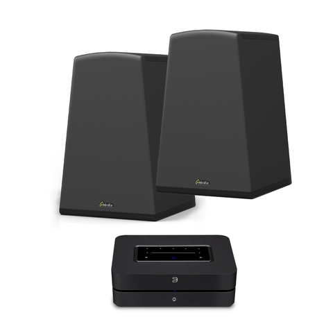 GoldenEar Aon 3 & Bluesound POWERNODE Streaming Stereo Bundle (Black)