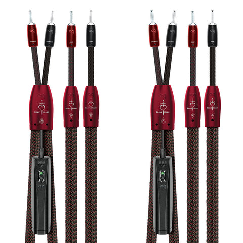 AudioQuest Brave Heart Male Banana to Male Banana Full-Range Speaker Cable - Pair (15 ft.)