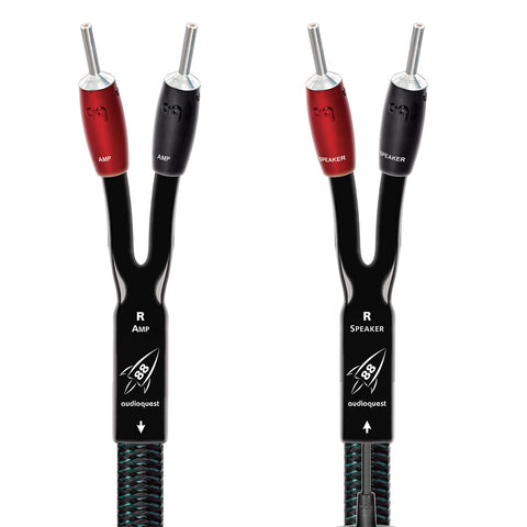 AudioQuest Rocket 88 Speaker Cables with SureGrip 300 BFA/Banana Silver Connectors - 10' (3.04m) - 2-Pack