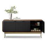 BDI Plume 8077 Triple Wide Media + Storage Cabinet (Natural Walnut, Bronze)