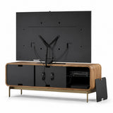 BDI Plume 8077 Triple Wide Media + Storage Cabinet (Natural Walnut, Bronze)