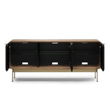 BDI Plume 8077 Triple Wide Media + Storage Cabinet (Natural Walnut, Bronze)