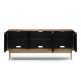 BDI Plume 8077 Triple Wide Media Cabinet (Natural Walnut, Bronze)