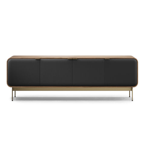 BDI Plume 8079 Quad Wide Media + Storage Cabinet (Natural Walnut, Bronze)